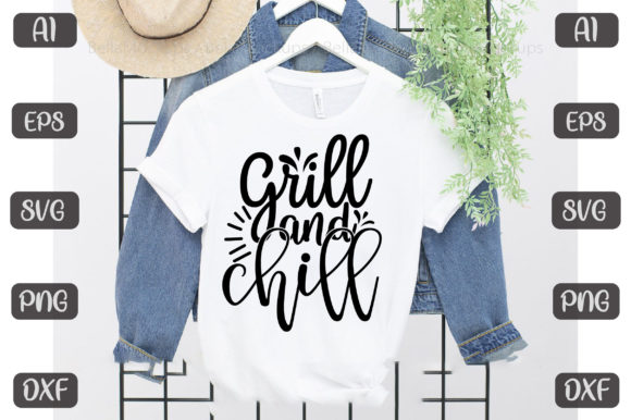 Grill and Chill: A Fun Graphic for Casual Branding & T-Shirt Designs