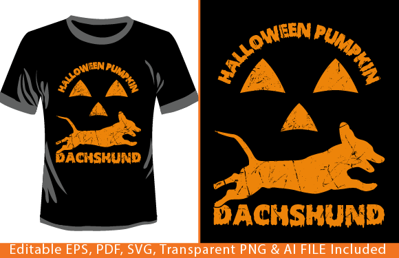 Halloween Pumpkin Dachshund T-shirt: A Graphics Gem for T-Shirt Designs