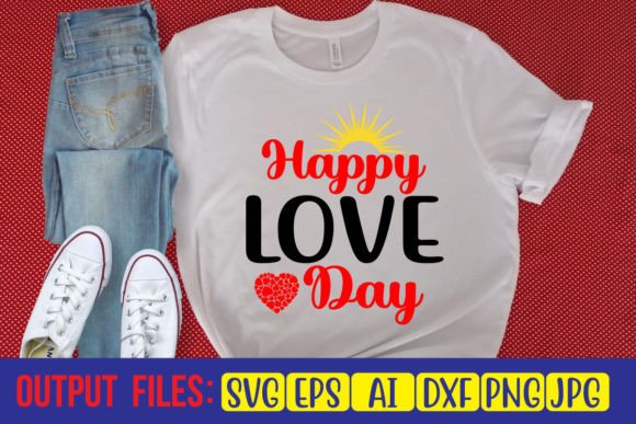 Happy Love Day: A Charming T-Shirt and Graphics Asset