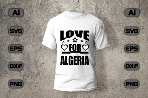 Love for Algeria: A Versatile Graphic for T-Shirt Designs and Beyond