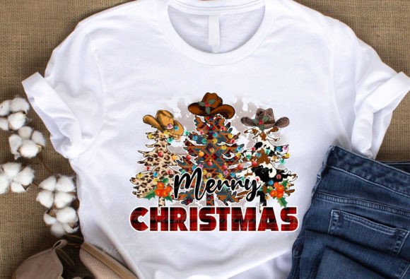 Merry Christmas Trees, Christmas Cow PNG Graphics