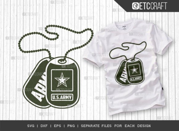US Army Dog Tags Logo SVG for T-Shirt Designs & Graphics