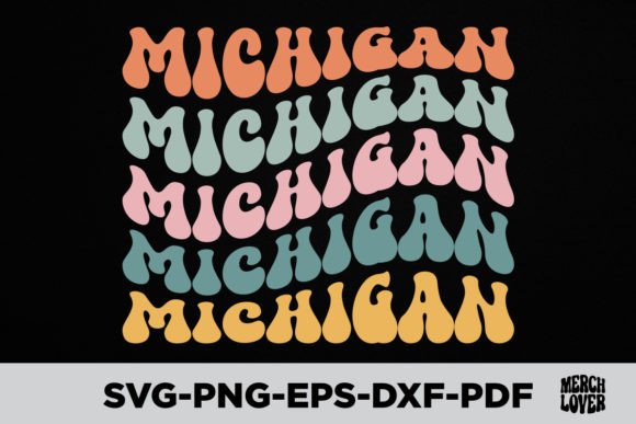 USA America Groovy Michigan State Shirt Graphics